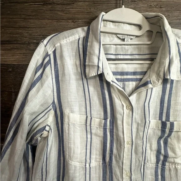 Lucky Brand Blue and White Striped Button Down Shirt - Picture 3 of 9